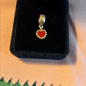 Pandora Silver Bracelet with Red Heart Charm Authentic 925 ALE
